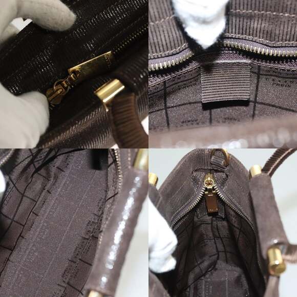 CELINE Hand Bag Leather Brown Gold - Picture 11 of 13